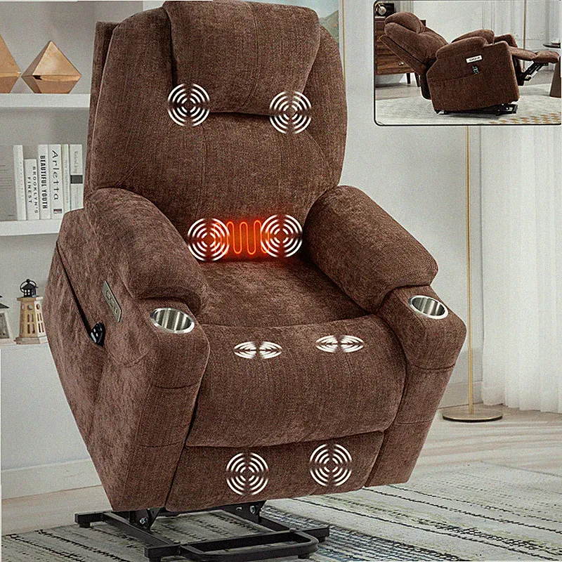 Up to 350 LBS Chenille Power Lift Recliner Chair Motion Mechanism with 8-Point